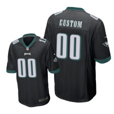 Men Philadelphia Eagles #00 Black Custom Nike Game Jersey