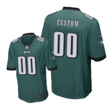 Men Philadelphia Eagles #00 Green Custom Nike Game Jersey