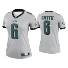 Women Philadelphia Eagles #6 2021 DeVonta Smith Silver Inverted Legend Jersey