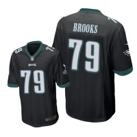 Men Philadelphia Eagles #79 Black Brandon Brooks Nike Game Jersey