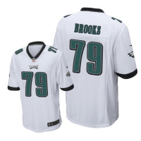 Men Philadelphia Eagles #79 White Brandon Brooks Nike Game Jersey