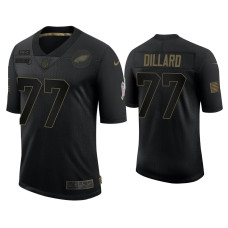 Men Philadelphia Eagles #77 Andre Dillard Black 2020 Salute to Service Limited Jersey