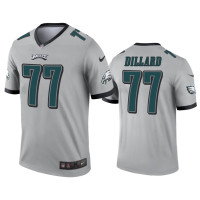 Men Philadelphia Eagles #77 Andre Dillard Silver Inverted Legend Jersey