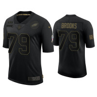 Men Philadelphia Eagles #79 Brandon Brooks Black 2020 Salute to Service Limited Jersey