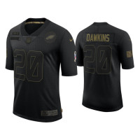 Men Philadelphia Eagles #20 Brian Dawkins Black 2020 Salute to Service Limited Jersey