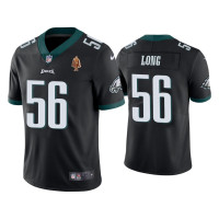 Men Philadelphia Eagles #56 Chris Long Black Walter Payton Man of the Year Award Patch Vapor Limited Jersey