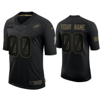 Men Philadelphia Eagles #00 Custom Black 2020 Salute to Service Limited Jersey