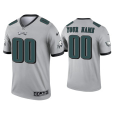 Men Philadelphia Eagles #00 Custom Silver Inverted Legend Jersey