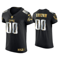 Men Philadelphia Eagles #00 Custom Black Golden Edition Elite Jersey