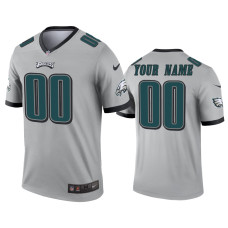 Men Philadelphia Eagles #00 Custom Silver Inverted Legend Jersey