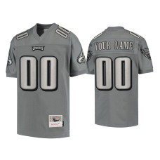 Men Philadelphia Eagles #00 Custom Charcoal 2004 Metal Replica Jersey