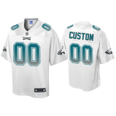 Men Philadelphia Eagles #00 Custom White Fade Fashion Authentic Jersey