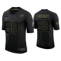 Men Philadelphia Eagles #88 Dallas Goedert Black 2020 Salute to Service Limited Jersey