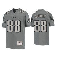 Men Philadelphia Eagles #88 Dallas Goedert Charcoal 2004 Metal Replica Jersey