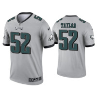 Men Philadelphia Eagles #52 Davion Taylor Silver Inverted Legend Jersey