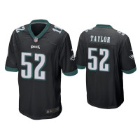 Men Philadelphia Eagles #52 Davion Taylor Black Game Jersey