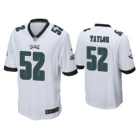 Men Philadelphia Eagles #52 Davion Taylor White Game Jersey