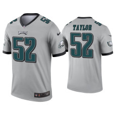 Men Philadelphia Eagles #52 Davion Taylor Silver Inverted Legend Jersey