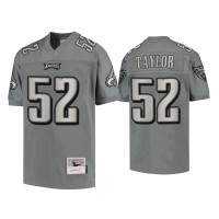 Men Philadelphia Eagles #52 Davion Taylor Charcoal 2004 Metal Replica Jersey