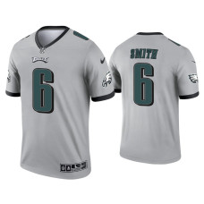 Men Philadelphia Eagles #6 DeVonta Smith Silver Inverted Legend Jersey