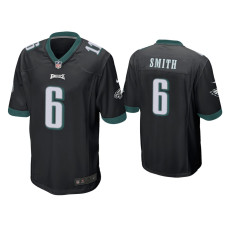 Men Philadelphia Eagles #6 DeVonta Smith Black 2021 NFL Draft Game Jersey