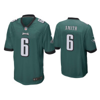 Men Philadelphia Eagles #6 DeVonta Smith Green 2021 NFL Draft Game Jersey