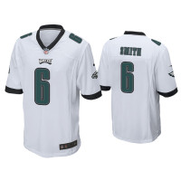 Men Philadelphia Eagles #6 DeVonta Smith White 2021 NFL Draft Game Jersey