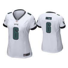 Women Philadelphia Eagles #6 DeVonta Smith White Game Jersey