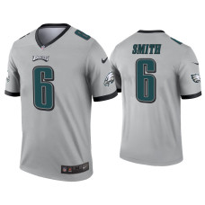 Men Philadelphia Eagles #6 DeVonta Smith Silver Inverted Legend Jersey