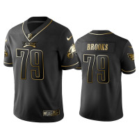 Men Philadelphia Eagles #79 2019 Golden Edition Vapor Untouchable Limited Brandon Brooks Black Jersey's