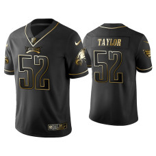 Men Philadelphia Eagles #52 Golden Edition Vapor Limited Davion Taylor Black Jersey