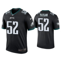 Men Philadelphia Eagles #52 Color Rush Legend Davion Taylor Black Jersey