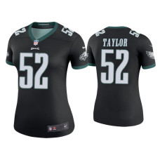 Women Philadelphia Eagles #52 Color Rush Legend Davion Taylor Black Jersey