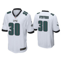 Men Philadelphia Eagles #30 JaCoby Stevens White Game Jersey