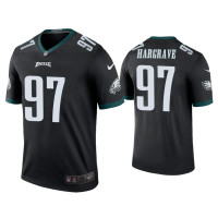 Men Philadelphia Eagles #97 Color Rush Legend Javon Hargrave Black Jersey