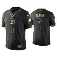 Men Philadelphia Eagles #7 Golden Edition Vapor Limited Joe Flacco Black Jersey