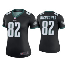 Women Philadelphia Eagles #82 Color Rush Legend John Hightower Black Jersey