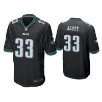 Men Philadelphia Eagles #33 Josiah Scott Black Game Jersey