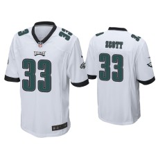 Men Philadelphia Eagles #33 Josiah Scott White Game Jersey