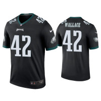 Men Philadelphia Eagles #42 Color Rush Legend K'Von Wallace Black Jersey