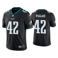 Men Philadelphia Eagles #42 K'Von Wallace Vapor Limited Black Jersey