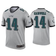 Men Philadelphia Eagles #14 Kenneth Gainwell Silver Inverted Legend Jersey