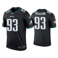 Men Philadelphia Eagles #93 Milton Williams Black Legend Jersey