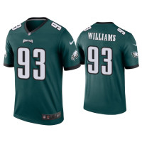 Men Philadelphia Eagles #93 Milton Williams Green Legend Jersey