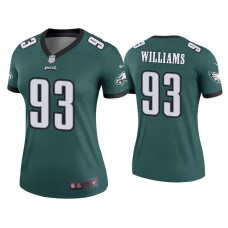 Women Philadelphia Eagles #93 Milton Williams Green Legend Jersey