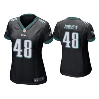 Women Philadelphia Eagles #48 Patrick Johnson Black Game Jersey