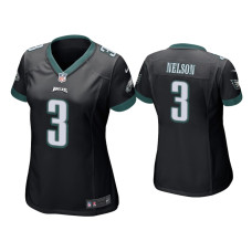 Women Philadelphia Eagles #3 Steven Nelson Black Game Jersey