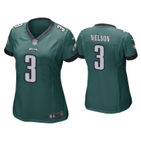 Women Philadelphia Eagles #3 Steven Nelson Green Game Jersey