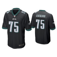 Men Philadelphia Eagles #75 Tarron Jackson Black Game Jersey