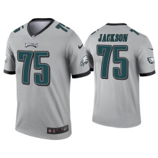 Men Philadelphia Eagles #75 Tarron Jackson Silver Inverted Legend Jersey